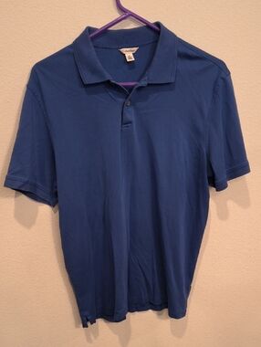 Calvin Klein Men's Blue Short-Sleeve Polo Medium